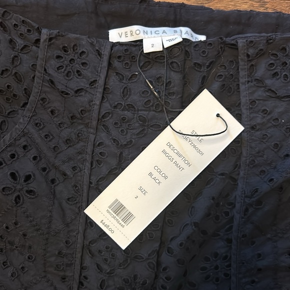 Veronica Beard Riggs eyelet Pant in black size 2 - Picture 4 of 6